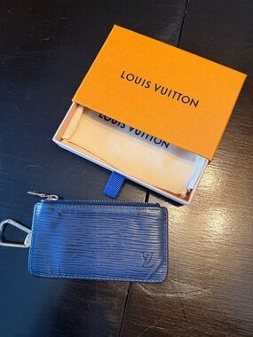 Louis Vuitton Blue Epi Leather Mini Key Pouch